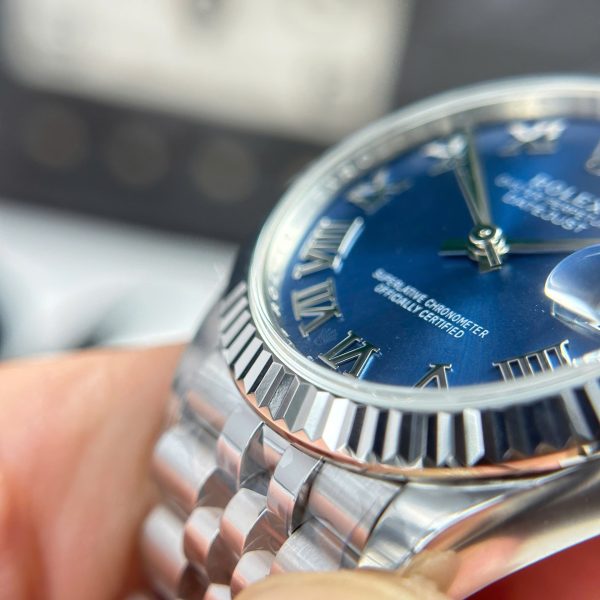 Đồng Hồ Rolex DateJust Clone 11 Mặt Xanh Blue Cọc Số La Mã Nhà Máy THB 31mm (2)