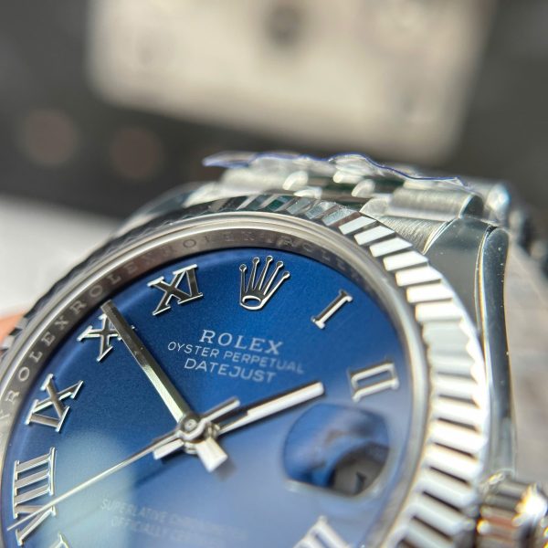 Đồng Hồ Rolex DateJust Clone 11 Mặt Xanh Blue Cọc Số La Mã Nhà Máy THB 31mm (2)