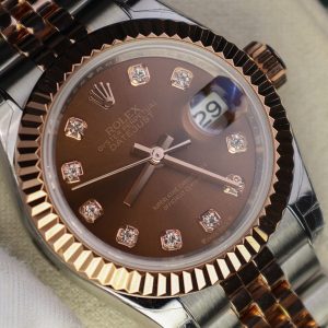 Đồng Hồ Rolex DateJust Lady Chế Tác Bọc Vàng Thật Mặt Chocolate Nhà Máy GM 28mm (2)