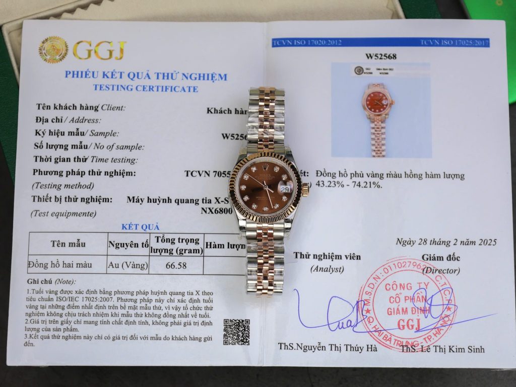 Đồng Hồ Rolex DateJust Lady Chế Tác Bọc Vàng Thật Mặt Chocolate Nhà Máy GM 28mm (2)