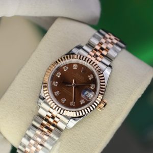 Đồng Hồ Rolex DateJust Lady Chế Tác Bọc Vàng Thật Mặt Chocolate Nhà Máy GM 28mm (2)