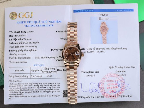 Đồng Hồ Rolex DateJust Nữ Chế Tác Bọc Vàng Thật Mặt Chocolate Nhà Máy GM 28mm (2)