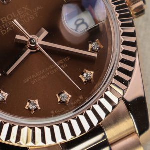 Đồng Hồ Rolex DateJust Nữ Chế Tác Bọc Vàng Thật Mặt Chocolate Nhà Máy GM 28mm (2)