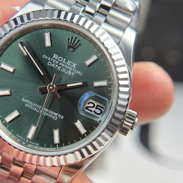 Đồng Hồ Rolex DateJust Replica 1 1 Mặt Xanh Lá Cây Nhà Máy THB 31mm (2)