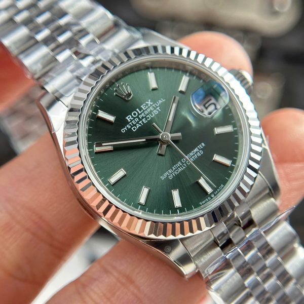 Đồng Hồ Rolex DateJust Replica 1 1 Mặt Xanh Lá Cây Nhà Máy THB 31mm (2)