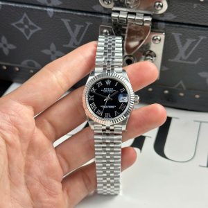 Đồng Hồ Rolex DateJust Replica 11 Mặt Đen Cọc Số La Mã Nhà Máy THB 31mm (2)