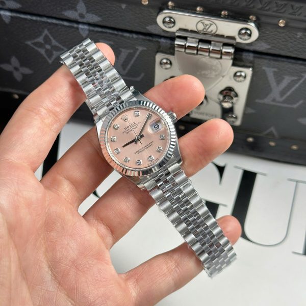 Đồng Hồ Rolex DateJust Replica 11 Mặt Số Màu Hồng Dây Jubilee Nhà Máy THB 31mm (2)