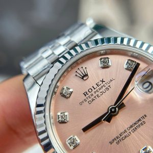 Đồng Hồ Rolex DateJust Replica 11 Mặt Số Màu Hồng Dây Jubilee Nhà Máy THB 31mm (2)