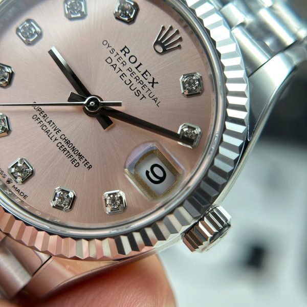 Đồng Hồ Rolex DateJust Replica 11 Mặt Số Màu Hồng Dây Jubilee Nhà Máy THB 31mm (2)