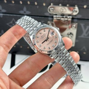 Đồng Hồ Rolex DateJust Replica 11 Mặt Số Màu Hồng Dây Jubilee Nhà Máy THB 31mm (2)