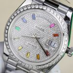 Đồng Hồ Rolex Day-Date Cọc Số 7 Màu Chế Tác Đính Kim Cương Moissanite GMF 40mm (2)
