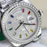 Đồng Hồ Rolex Day-Date Cọc Số 7 Màu Chế Tác Đính Kim Cương Moissanite GMF 40mm (2)