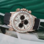 Đồng Hồ Rolex Daytona Mặt Thiên Thạch Chế Tác Bọc Vàng Thật + Đính Kim Cương Moissanite Baguette 40mm (10)