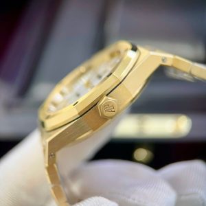 Đồng Hồ Audemars Piguet Replica 11 Royal Oak 15450 Mạ Vàng Mặt Trắng IPF 37mm (2)