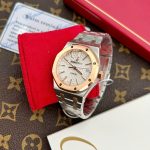 Đồng Hồ Audemars Piguet Royal Oak 15450 Chế Tác Demi Vàng Hồng Mặt Trắng IPF 37mm (2)