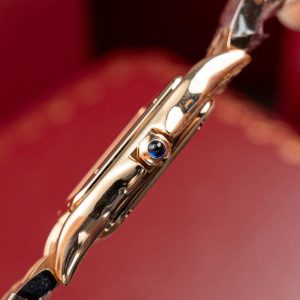 Đồng Hồ Cartier Panthere WJPN0009 Replica 11 Mạ Vàng Hồng Viền Đính Kim Cương Moissanite 27x37mm (2)