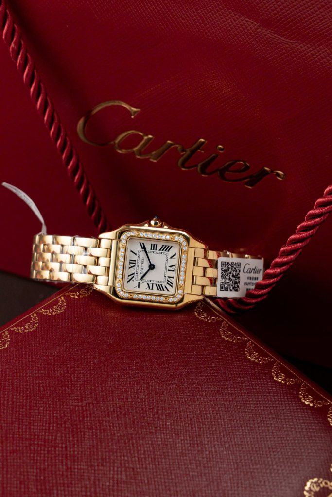 Đồng Hồ Cartier Panthere WJPN0015 Mặt Trắng Chế Tác Vành Kim Cương Moissanite 27x37mm (2)