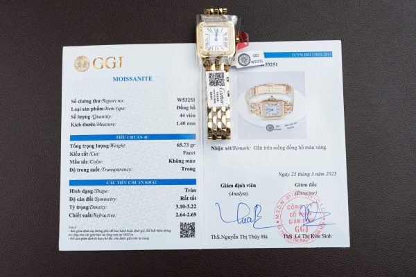 Đồng Hồ Cartier Panthere WJPN0015 Mặt Trắng Chế Tác Vành Kim Cương Moissanite 27x37mm (2)