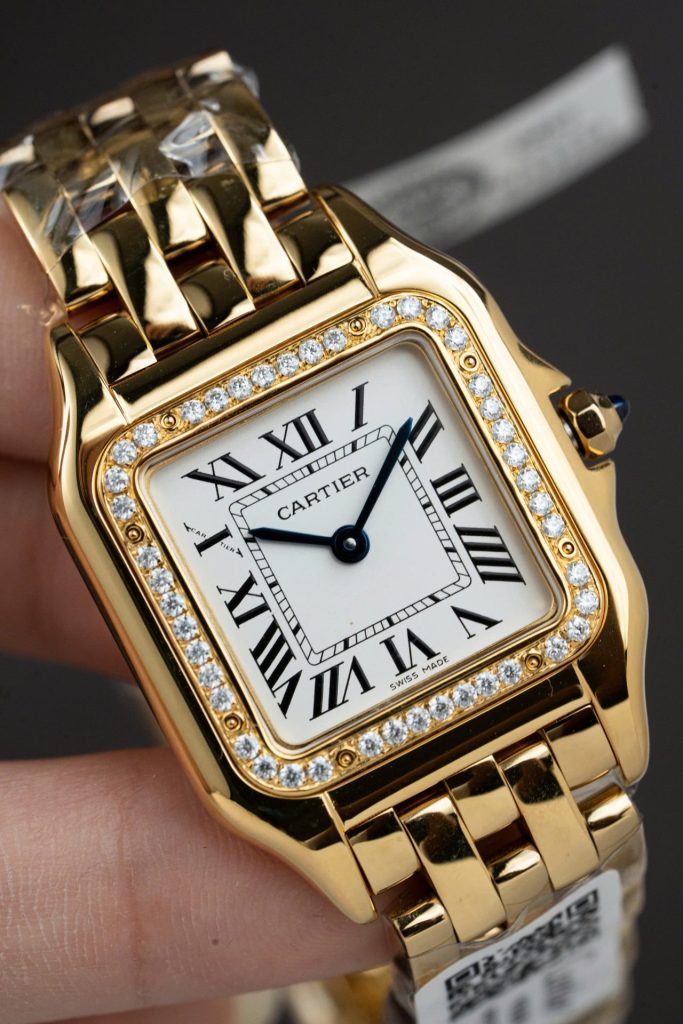 Đồng Hồ Cartier Panthere WJPN0015 Mặt Trắng Chế Tác Vành Kim Cương Moissanite 27x37mm (2)