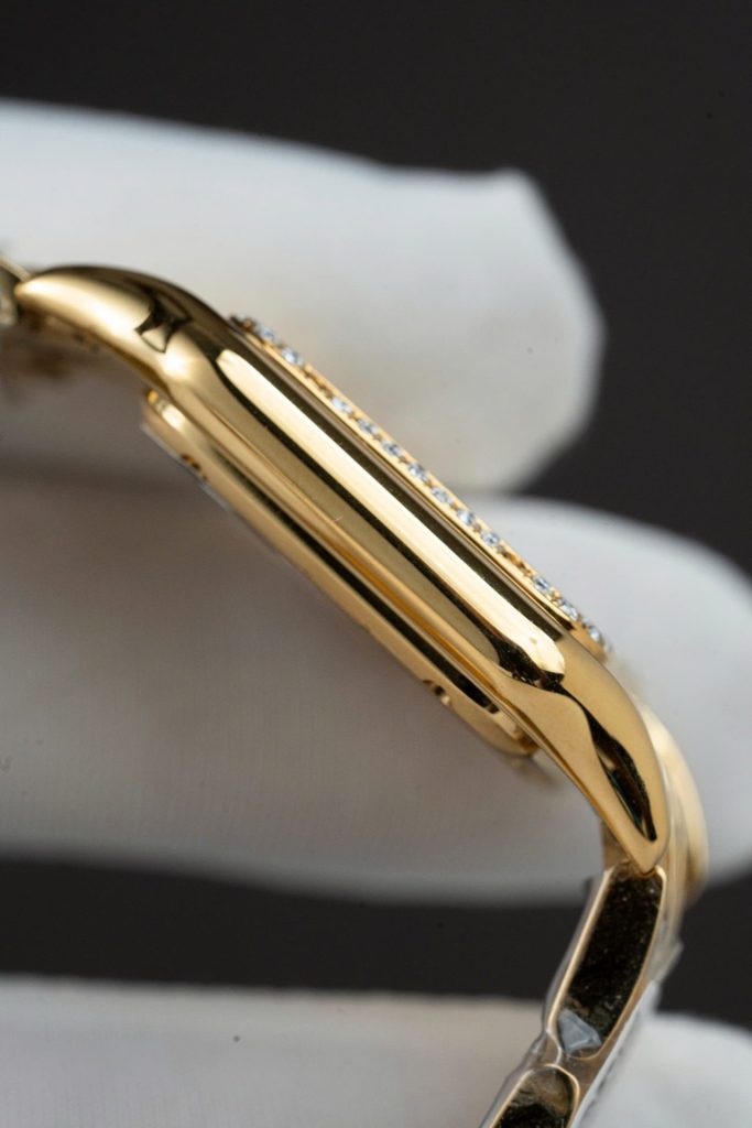 Đồng Hồ Cartier Panthere WJPN0015 Mặt Trắng Chế Tác Vành Kim Cương Moissanite 27x37mm (2)