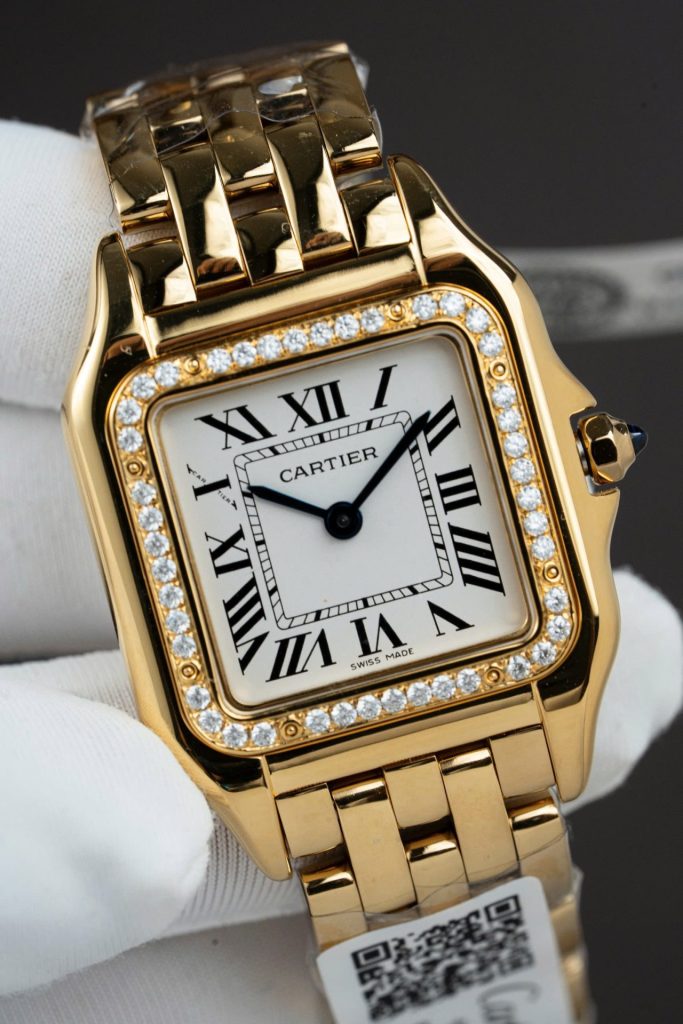 Đồng Hồ Cartier Panthere WJPN0015 Mặt Trắng Chế Tác Vành Kim Cương Moissanite 27x37mm (2)