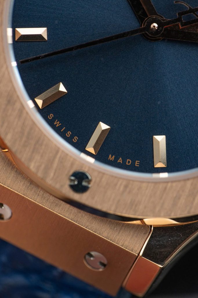 Đồng Hồ Hublot Replica 11 Classic Fusion King Gold Mặt Xanh Blue 33mm (2)