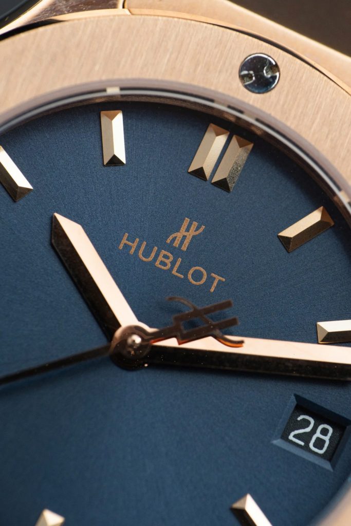 Đồng Hồ Hublot Replica 11 Classic Fusion King Gold Mặt Xanh Blue 33mm (2)