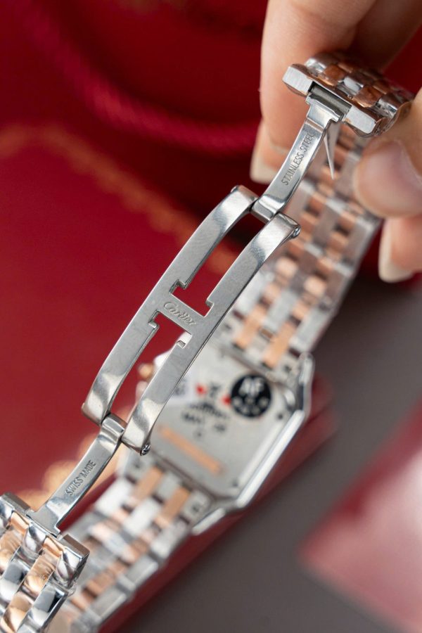 Đồng Hồ Nữ Cartier Panthere WSPN007 Chế Tác Demi Vàng Hồng Viền Đính Moissanite 27x37mm (2)