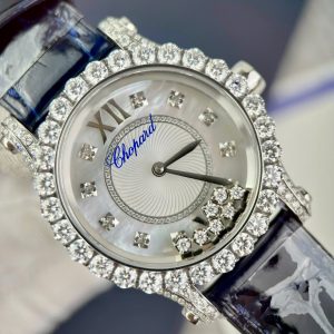 Đồng Hồ Nữ Chopard Chế Tác Đính Kim Cương Moissanite Hong Kong 34mm (1)