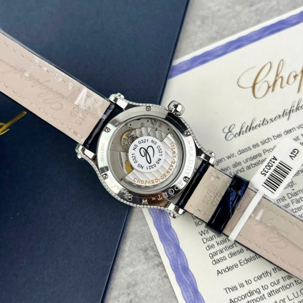 Đồng Hồ Nữ Chopard Chế Tác Đính Kim Cương Moissanite Hong Kong 34mm (1)