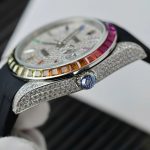 Đồng Hồ Rolex DateJust Fake 11 Đính Đá 7 Màu Dây Cao Su 41mm (2)