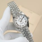 Đồng Hồ Rolex DateJust Lady Fake 11 Mặt Trắng Cọc Số La Mã 31mm (2)