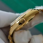 Đồng Hồ Rolex Day-Date Chế Tác Mặt Xanh Ombre Bọc Vàng Thật + Đính Kim Cương Moissanite 36mm (2)