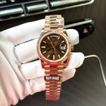 Đồng Hồ Rolex Day-Date Mặt Chocolate Chế Tác Bọc Vàng Hồng Trọng Lượng 186Gram QF 40mm (2)