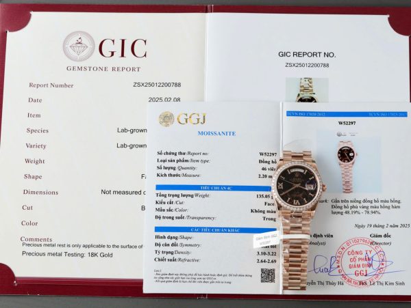 Đồng Hồ Rolex Day-Date Mặt Nham Thạch Chế Tác Bọc Vàng Thật Đính Moissanite GMF 36mm (2)