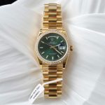 Đồng Hồ Rolex Day-Date Mặt Xanh Lá Cây Chế Tác Bọc Vàng Thật Đính Moissanite Hong Kong 36mm (2)