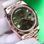 Đồng Hồ Rolex Day-Date Mặt Xanh Lá Cây Chế Tác Bọc Vàng Thật Trọng Lượng 186Gram QF 40mm (2)