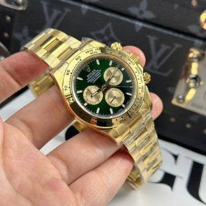 Đồng Hồ Rolex Daytona 126508 Mặt Xanh Green Chế Tác Mạ Vàng Xưởng THB 40mm (2)