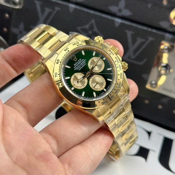 Đồng Hồ Rolex Daytona 126508 Mặt Xanh Green Chế Tác Mạ Vàng Xưởng THB 40mm (2)
