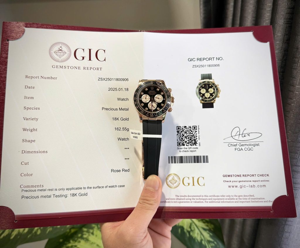 Đồng Hồ Rolex Daytona 126515 Chế Tác Mặt Đen Trọng Lượng 163Gram Bọc Vàng Thật 40mm (2)