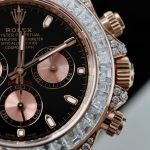 Đồng Hồ Rolex Daytona Mặt Đen Chế Tác Bọc Vàng Đính Kim Cương Moissanite Baguette 40mm (2)