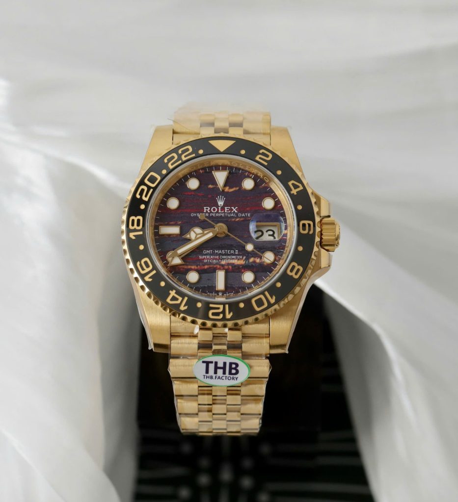 Đồng Hồ Rolex GMT-Master II 126718GRNR Replica 11 Mặt Đá Mắt Hổ Xưởng THB 40mm (7)
