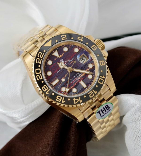 Đồng Hồ Rolex GMT-Master II 126718GRNR Replica 11 Mặt Đá Mắt Hổ Xưởng THB 40mm (7)
