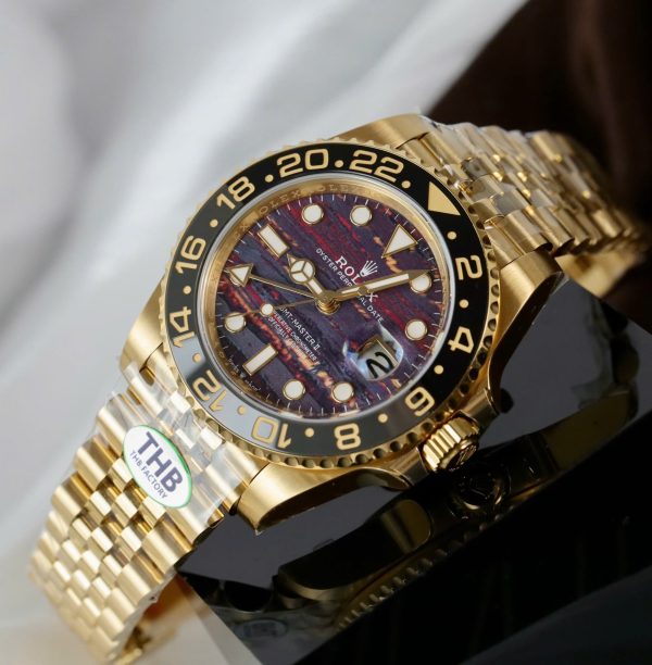 Đồng Hồ Rolex GMT-Master II 126718GRNR Replica 11 Mặt Đá Mắt Hổ Xưởng THB 40mm (7)
