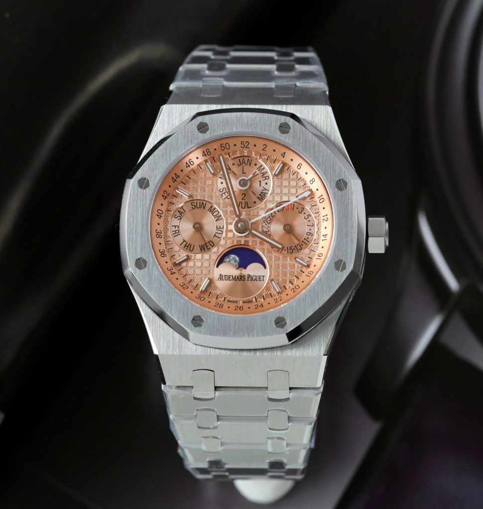 Đồng Hồ Audemars Piguet 26574 Replica Cao Cấp Mặt Cá Hồi Dây Kim Loại 41mm (2)