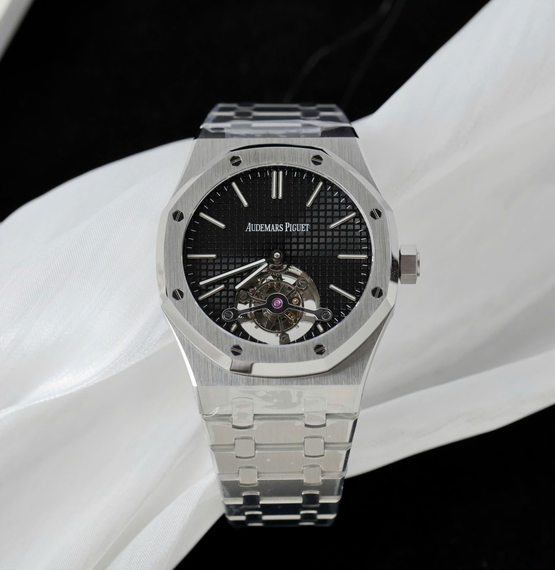 Đồng Hồ Audemars Piguet Chế Tác Royal Oak Tourbillon 26512ST Mặt Đen 41mm (2)