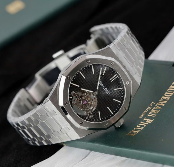 Đồng Hồ Audemars Piguet Chế Tác Royal Oak Tourbillon 26512ST Mặt Đen 41mm (2)