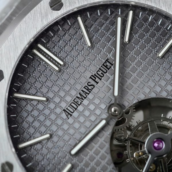 Đồng Hồ Audemars Piguet Chế Tác Royal Oak Tourbillon Mặt Xám Dây Kim Loại 41mm (2)