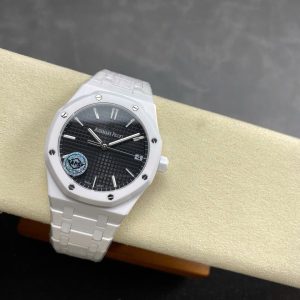 Đồng Hồ Audemars Piguet Royal Oak 15500 Chế Tác Gốm Trắng Mặt Đen Xưởng APS 41mm (1)