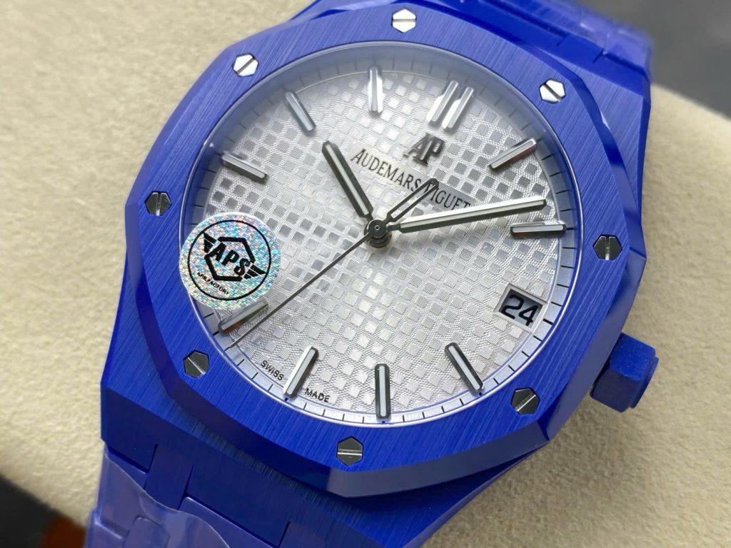 Đồng Hồ Audemars Piguet Royal Oak 15500 Chế Tác Gốm Xanh Nhà Máy APS 41mm (11)